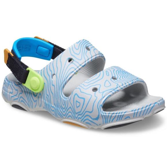 Crocs Boys Deep Navy Multi All Terrain Topographic Sandals Size 11 - Picture 3 of 9